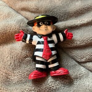 McDonald's The Hamburglar 1995 PVC Figure Black White Stripe Hat Happy Meal Toy